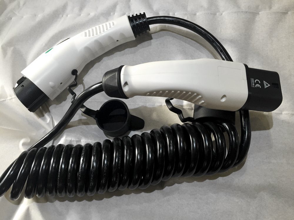 Type 1 - Type 2 Coiled charging cable 16amp plan