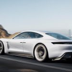 porsche mission E side view on road