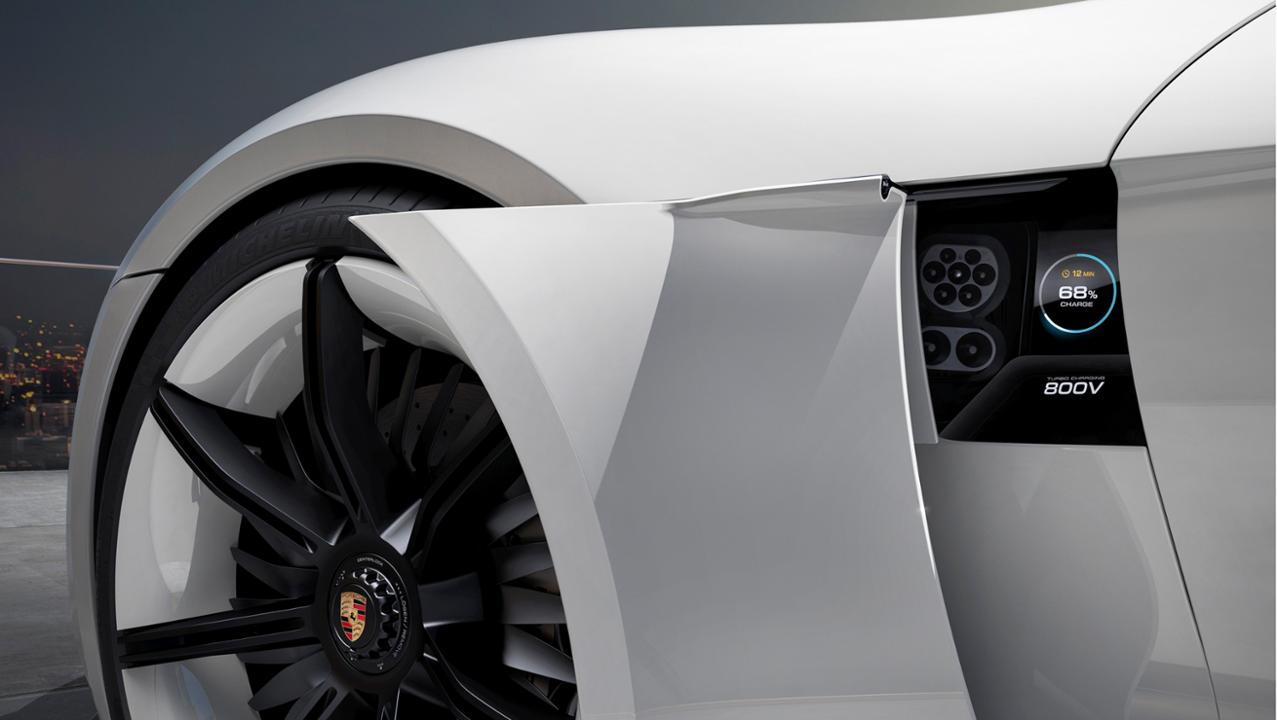 porsche mission E cable charging point