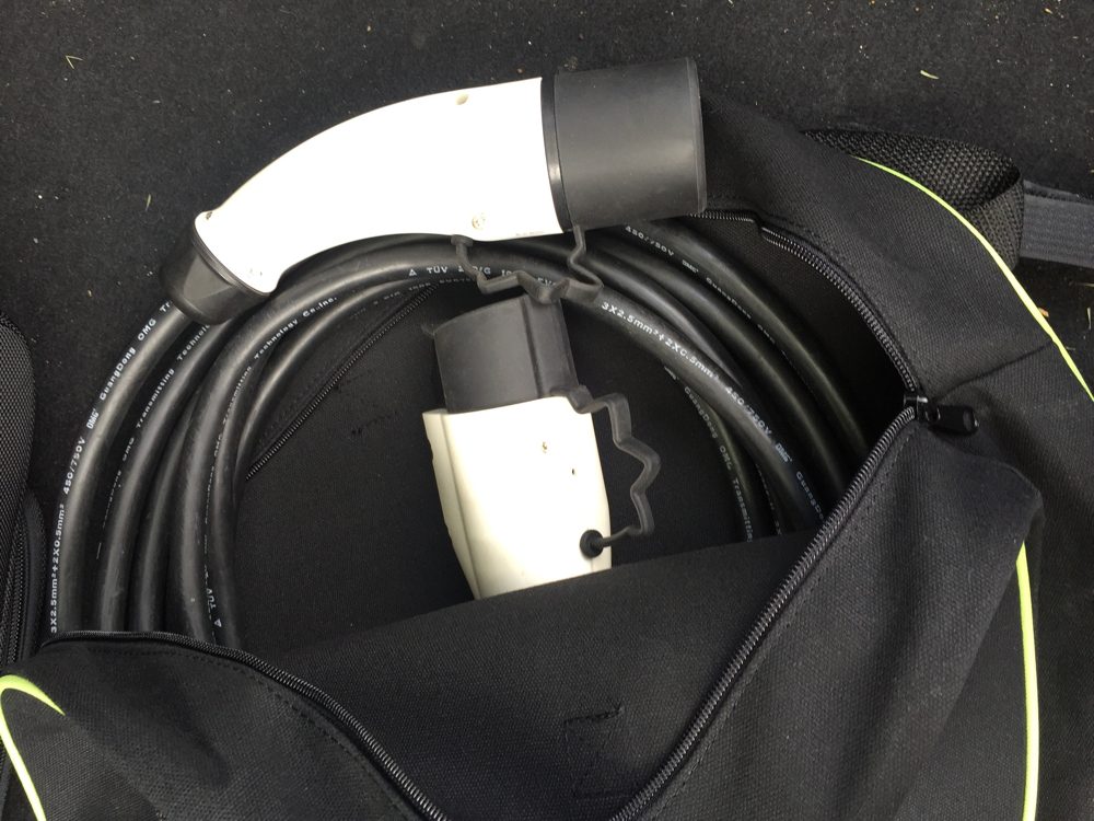 ev case with Type 1 - Type 2 cable
