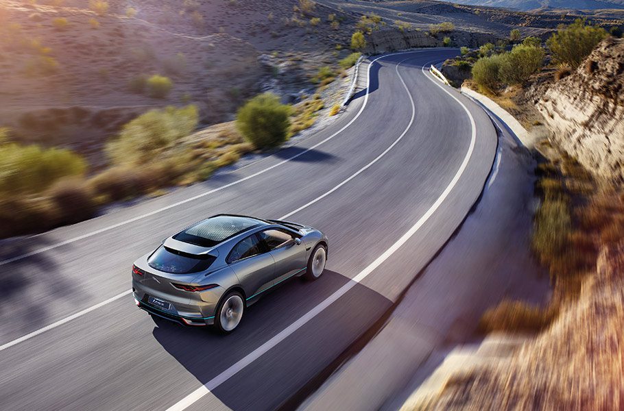 Jaguar I-Pace on road