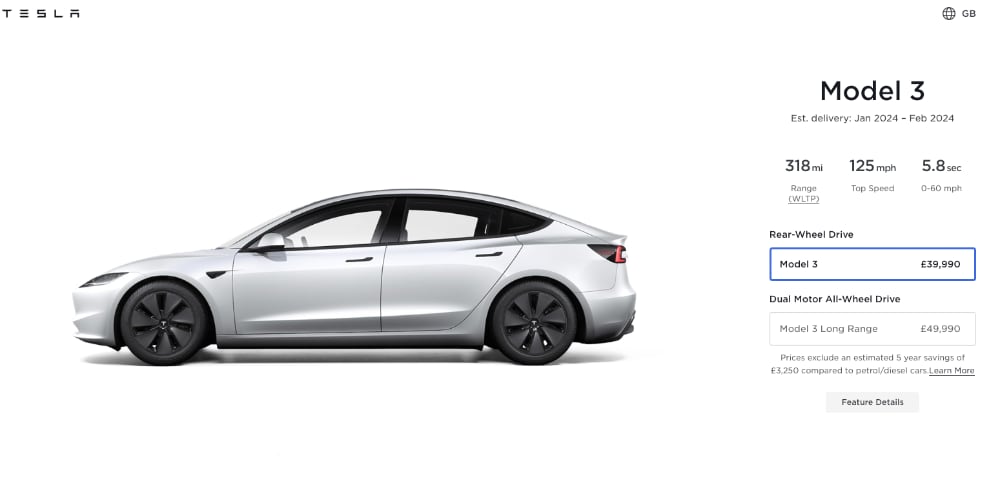 Tesla model 3 refresh